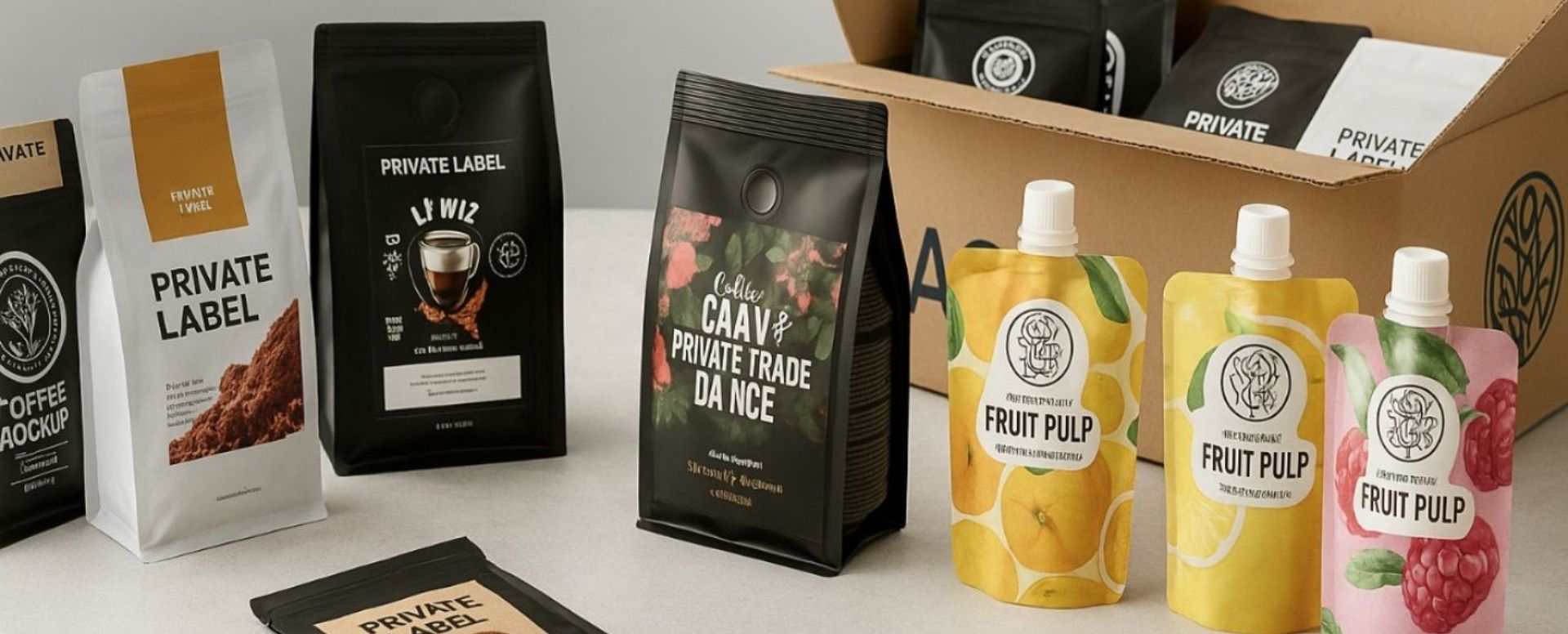 Marca Própria: café, embalagens e polpas de frutas